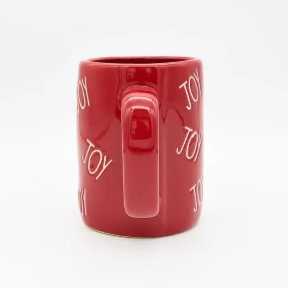Red Rae Dunn Mug - Joy 16oz Ceramic Christmas Coffee Cup Gift For Mom - New - Picture 3 of 10